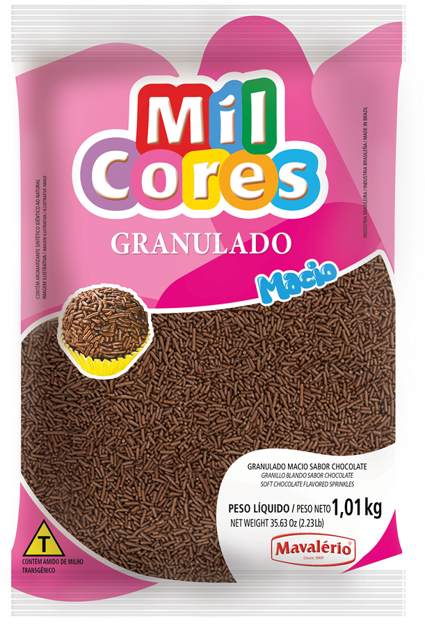 Granulado Macio Sabor Chocolate Mil Cores Maval Rio Maval Rio