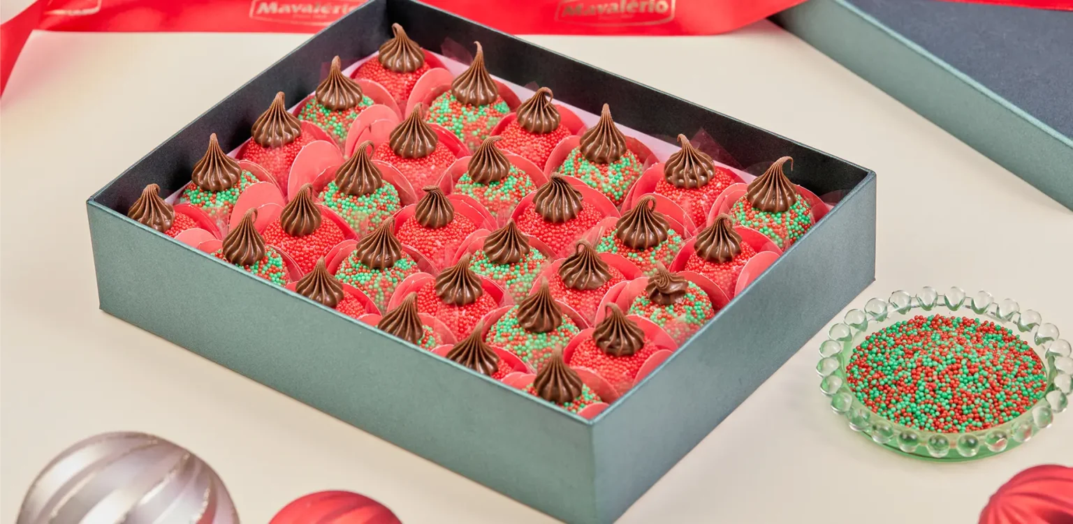 Clique para ver a receita: Caixa Presente Brigadeiro