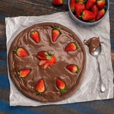 Pizza de Chocolate com Morango