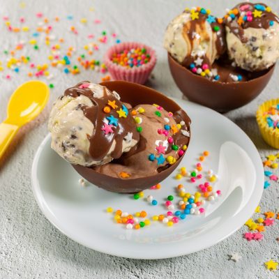 Sorvete de Maracujá e Chocolate Trufado