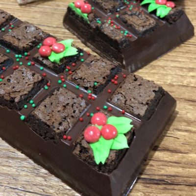 Barra de Chocolate Brownie de Natal