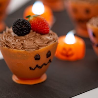 Cestinha Halloween Mousse de Brigadeiro