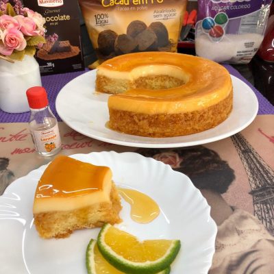 Bolo Pudim com Laranja