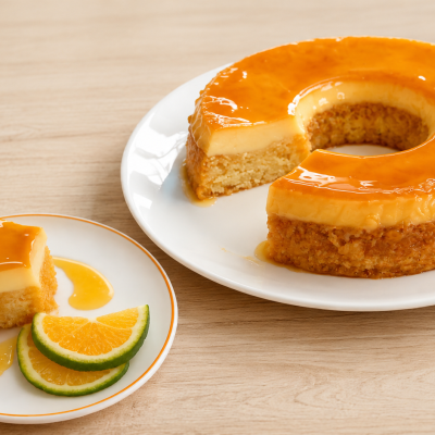 Bolo Pudim com Laranja