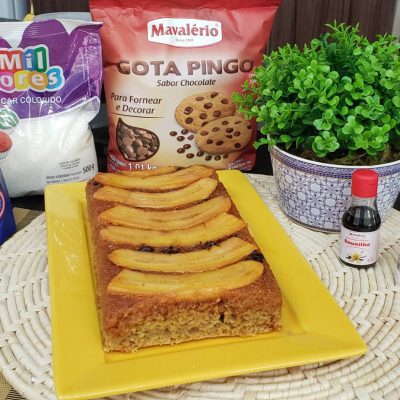 Bolo de Banana com Chocolate